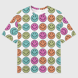Футболка оверсайз мужская Smiley face, цвет: 3D-принт