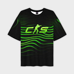 Футболка оверсайз мужская CS2 green logo, цвет: 3D-принт