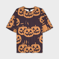 Мужская футболка оверсайз Фонарь джек в грандж стиле halloween тыква cartoon