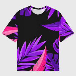 Футболка оверсайз мужская Floral composition - neon, цвет: 3D-принт