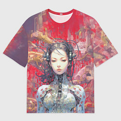 Футболка оверсайз мужская Боевая девушка-оператор мехов, цвет: 3D-принт