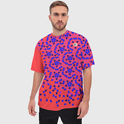 Футболка оверсайз мужская Мозаика Пенроуза в красно-синем контрасте, цвет: 3D-принт — фото 2