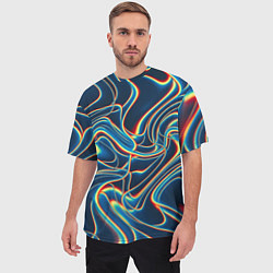 Футболка оверсайз мужская Abstract waves, цвет: 3D-принт — фото 2