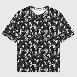 Мужская футболка оверсайз Камуфляж с котиками