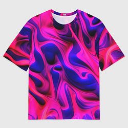Футболка оверсайз мужская Pink blue abstract, цвет: 3D-принт