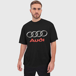 Футболка оверсайз мужская Audi sport на чёрном, цвет: 3D-принт — фото 2