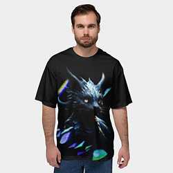 Футболка оверсайз мужская Кот дракон, цвет: 3D-принт — фото 2