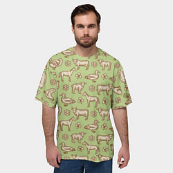 Футболка оверсайз мужская Фермерские животные, цвет: 3D-принт — фото 2