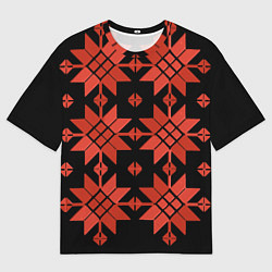 Мужская футболка оверсайз Удмуртский - вертикаль black