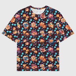 Мужская футболка оверсайз Фантастические маки