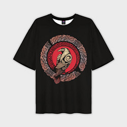 Мужская футболка оверсайз Тату скандинавский орел - кельтская плетенка