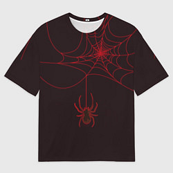 Мужская футболка оверсайз Красная паутина