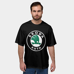 Футболка оверсайз мужская Skoda auto brend car, цвет: 3D-принт — фото 2