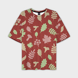 Мужская футболка оверсайз Осень - бордовый 3