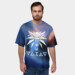 Футболка оверсайз мужская Ведьмак лого волка, цвет: 3D-принт — фото 2