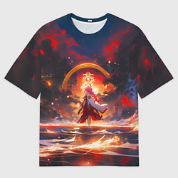 Мужская футболка оверсайз Яэ Мико и небо