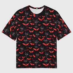 Футболка оверсайз мужская Летучие мыши на Хеллоуин, цвет: 3D-принт