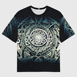 Футболка оверсайз мужская Орнамент и руны скандинавских викингов, цвет: 3D-принт