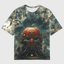 Мужская футболка оверсайз Кибернетическая тыква