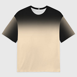 Футболка оверсайз мужская Градиент: от черного к телесному, цвет: 3D-принт