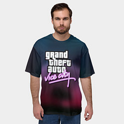 Футболка оверсайз мужская Vice сity неон, цвет: 3D-принт — фото 2