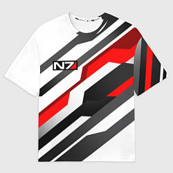 Футболка оверсайз мужская Mass effect - white uniform n7, цвет: 3D-принт