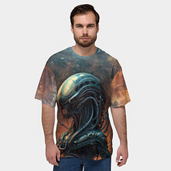 Футболка оверсайз мужская Гордый ксеноморф, цвет: 3D-принт — фото 2