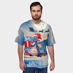 Футболка оверсайз мужская Новогодний дракон 2024, цвет: 3D-принт — фото 2