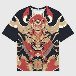 Футболка оверсайз мужская Татуировка дух дракона, цвет: 3D-принт