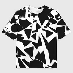 Футболка оверсайз мужская Абстрактная чёрно-белая композиция, цвет: 3D-принт