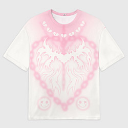 Футболка оверсайз мужская Сердце на цепях, цвет: 3D-принт