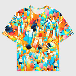 Футболка оверсайз мужская Кисти художника, цвет: 3D-принт