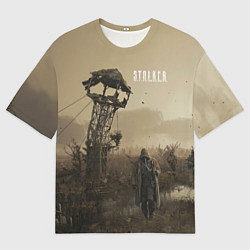Футболка оверсайз мужская STALKER трое у вышки, цвет: 3D-принт