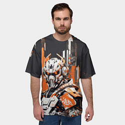 Футболка оверсайз мужская Оранжевый штурмовик, цвет: 3D-принт — фото 2