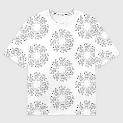 Футболка оверсайз мужская Хоровод капибары - раскраска, цвет: 3D-принт