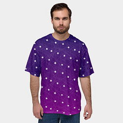 Футболка оверсайз мужская Звёзды на сиреневом, цвет: 3D-принт — фото 2