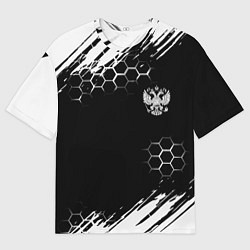 Футболка оверсайз мужская Патриот России краски, цвет: 3D-принт