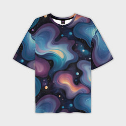 Мужская футболка оверсайз Космические волны и звездная пыль