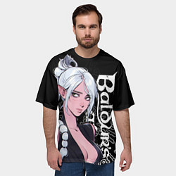 Футболка оверсайз мужская Shadowheart - серебрянные волосы Baldur’s Gate, цвет: 3D-принт — фото 2