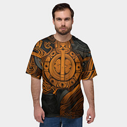 Футболка оверсайз мужская Узор в скандинавском фолк-арт стиле, цвет: 3D-принт — фото 2