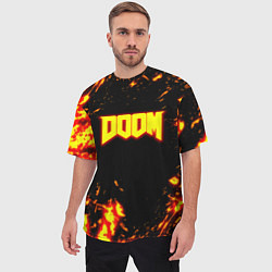 Футболка оверсайз мужская Doom огненный марс, цвет: 3D-принт — фото 2