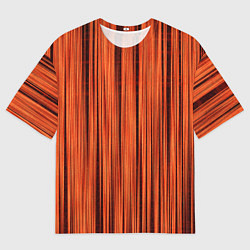 Футболка оверсайз мужская Абстрактные полосы красно-оранжевый, цвет: 3D-принт