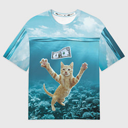 Футболка оверсайз мужская Nirvana Cat, цвет: 3D-принт