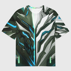 Мужская футболка оверсайз Броня адская и райская синяя