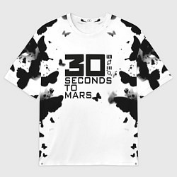Футболка оверсайз мужская 30 Second to mars buterfly, цвет: 3D-принт