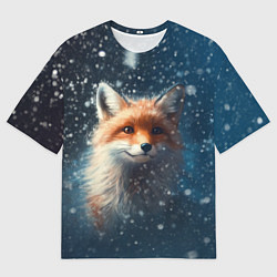 Футболка оверсайз мужская Fox in the snow, цвет: 3D-принт