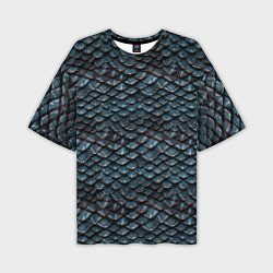 Мужская футболка оверсайз Dragon scale pattern