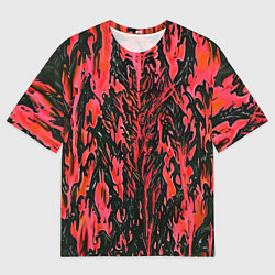 Мужская футболка оверсайз Демонический доспех красный