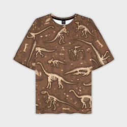Мужская футболка оверсайз Dinosaurs bones