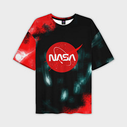 Футболка оверсайз мужская NASA космос краски, цвет: 3D-принт